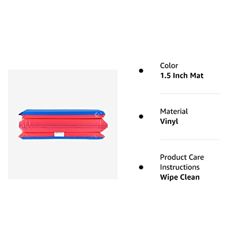 KinderMat, 1.5 Inch Thick, 4-Section Rest Mat, Red/Blue, Great for School, Daycare, Travel, and Home, 100% Made in The USA…