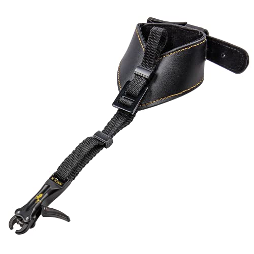 Trophy Ridge ArchX Archery Bow Release - Smooth Dual Caliper Release, Adjustable Strap Length, Interlocking Jaw System, Premium Leather Buckle Strap, Trigger Travel Tuning , Black