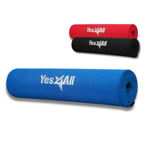Yes4All Barbell Foam Nylon Bar Pad/PVC Bar Pad - 16 Inch Barbell Pad for Squats, Lunges & Hip Thrust (Blue- Single), Model Number: 810019297212