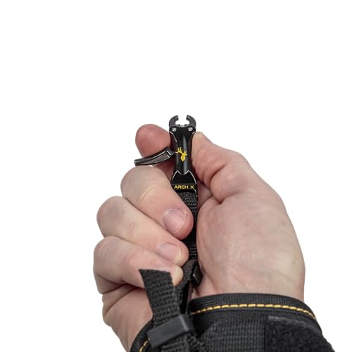 Trophy Ridge ArchX Youth Archery Bow Release - Ideal for Small Hands or Young Archers, Smooth Dual Caliper Release, Adjustable Strap Length, Interlocking Jaw System, Trigger Travel Tuning