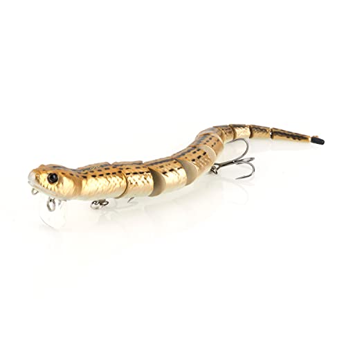 Savage Gear 3D Wake Snake Fishing Bait, 1 oz, Black Snake, Realistic Contours, Colors & Movement, Durable Construction, Versatile Rigging Options, Dual Treble Hook Configuration