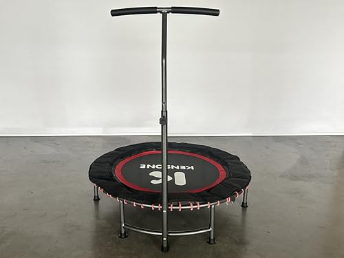 KENSONE 40" Rebounder Trampoline for Adults with Bungee, 450LBS Quiet Mini Exercise Trampoline with Adjustable T-Shaped Foam Handle Bar, Fitness Trampoline for Indoor/Garden/Gym Workout
