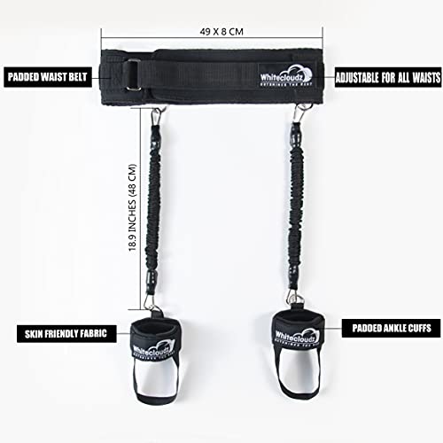 WHITECLOUDZ Vertical Jump Trainer – Professional Leg Strength Resistance Bands for Vertical Jump Training – Premium Jumping Trainer, Volleyball Trainer & Basketball Trainer – (20 Lbs. Each Band)
