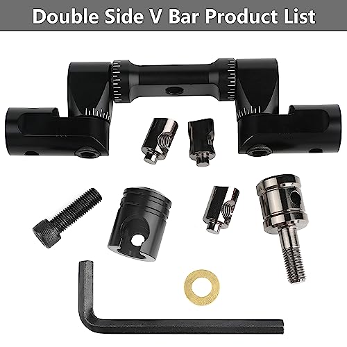 limaity Archery Adjustable V-Bar Mount,Single/Double V-Bar Mount Quick Disconnect for Compound Bow/Recurve Bow(Double Side V Bar)