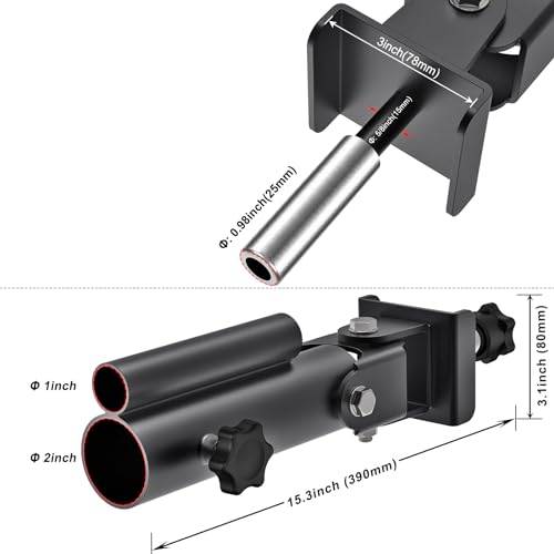 SELEWARE Power Rack Landmine Attachment for 1" Standard Bar and 2" Olympic Bars T Bar Row Landmine Attachment for 2" x 2" Power Cage with 5/8" or 1" Hole, 600 lbs Capacity