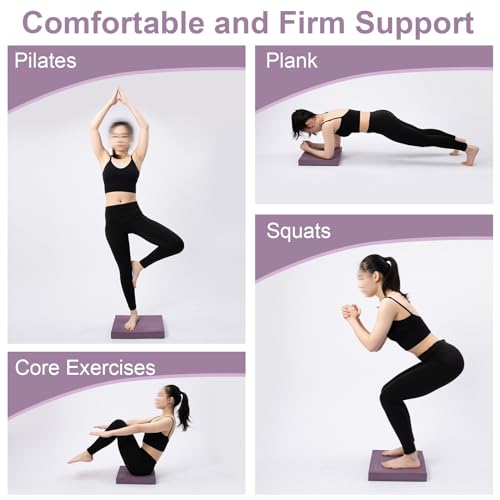 StrongTek Professional Foam Exercise Balance Pad - 15.8" x 13" x 2", High-Density TPE Foam Knee Pad, Non-Slip & Water-Resistant, for Balance Training, Physical Therapy, Yoga, and More (Purple)