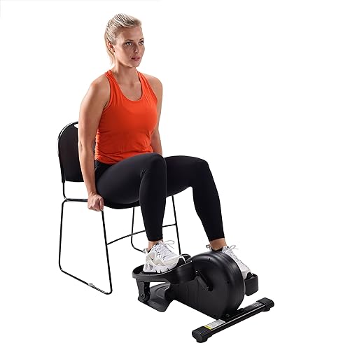 Stamina Inmotion E1000 Compact Elliptical Strider Foot Pedal Exerciser for Home Workout with 250 Pound Weight Capacity and Smart Workout App, Black