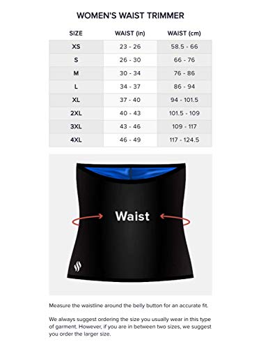 Sweat Shaper Waist Trimmer for Women, Waist Trainer Sauna Belt, Neoprene-Free Waist Cincher, Sauna Slimming Belt (Black, X-Small)