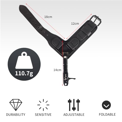 SPG Bow Release for Compound Bow, Comfortable Wrist Strap Archery Release Trigger for Arrow Release, Adjustable Compound Bow Release Aids 360° Rotate Caliper with Foldback Design (Black)