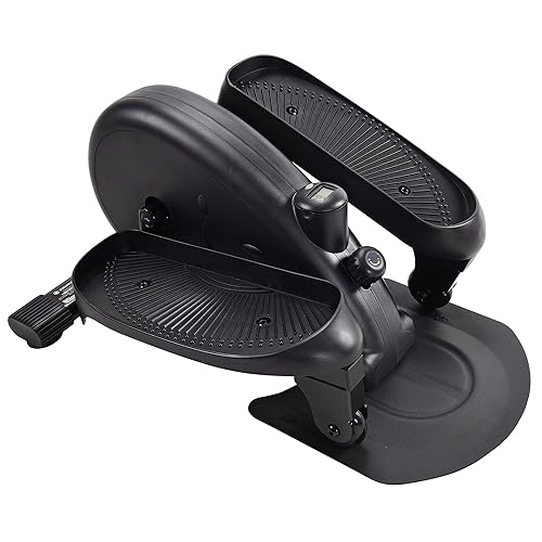 Stamina Inmotion E1000 Compact Elliptical Strider Foot Pedal Exerciser for Home Workout with 250 Pound Weight Capacity and Smart Workout App, Black