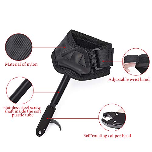 Compound Bow Release Aid Trigger Adult Archery Right Left Hand Adjustable Black Color Wrist Strap (Pack of 1