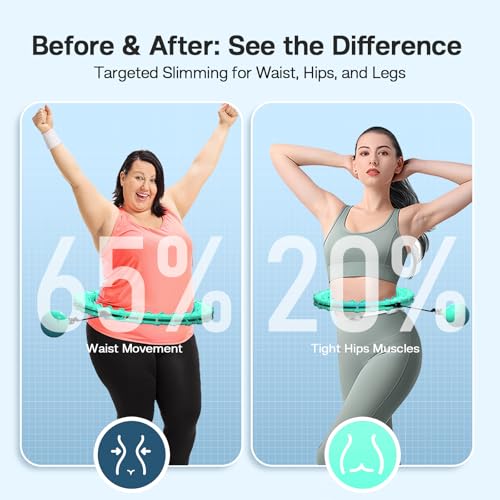 ZIBTREK Weighted Infinity Fitness Hoop for Adult Weight Loss, 2 in 1 Smart Fitness Workout Hula Circle Hoops with 27 Detachable Knots, Exercise Fit Hoop Suitable for Women and Beginners