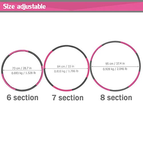 Auoxer Fitness Exercise Weighted Hoops, Lose Weight Fast by Fun Way to Workout, Fat Burning Healthy Model Sports Life, Detachable and Size Adjustable Design