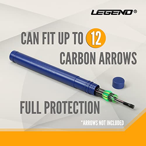 Legend Arrow Tube Case - Adjustable Arrow Holder for Hunting, Target Shooting - Adjustable & Extendable By Design - Protective EVA Foam Arrow Separators Included Archery Storage for 12 Carbon Arrows