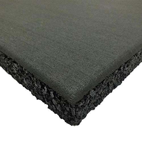 Genaflex Pro Rubber Heavy Duty High Density Shock Absorbent Laminated Gym Tile - 1" Thick X 20" W X 20" L - 2.7 Sq. Ft. (1 Tile - 2.7 Sq. Ft., Black)