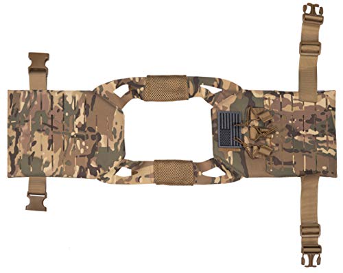 Childrens Tactical Airsoft Paintball Kids Vest, Free US Flag Patch, Mil Spec PALS Laser cut Molle Modular w/Mag Pouches (Multi-cam)