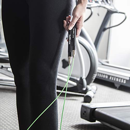 Bear KompleX Speed Jump Rope - Get Fit Fast with Double Unders - Boxing & Conditioning - Fast & Easy Set Up - 2 Lightweight Cables + 2 Handles in Black or Blue - Free Carrying Case