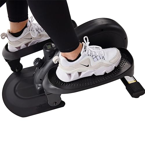 Stamina Inmotion E1000 Compact Elliptical Strider Foot Pedal Exerciser for Home Workout with 250 Pound Weight Capacity and Smart Workout App, Black