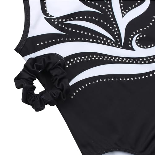 JOYSTREAM Gymnastics Leotards for Girls With Shorts Sparkly Ballet Dance Clasp Back Activewear Multi-flower Lace,6-7Years