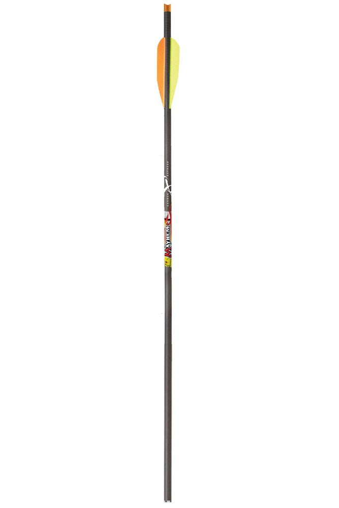Carbon Express Mayhem 22-Inch Fletched Carbon Crossbolt/Crossbow Arrow with 3-Inch Vanes, 6-Pack