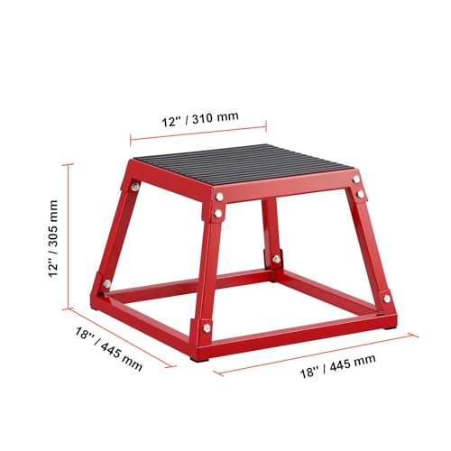VEVOR Plyometric Platform Box 12/18/24 Inch Fitness Exercise Jump Box Step Plyometric Box Jump for Exercise Fit Training