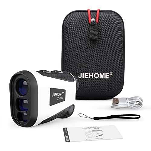 JIEHOME Golf Range Finder X1 660 Yards Rangefinder with Slope Flagpole Lock Vibration 6X Magnification Rechargeable Laser Distance Rangefinder for Golfing Disc Hunting Accessory