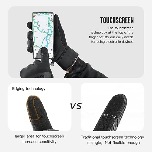 KynciLOR Winter Gloves Waterproof Womens Warm Cold Weather Snow Gloves for Men with Touchscreen Fingers for Running Cycling