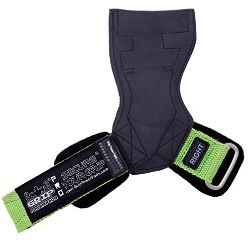 Lifting Grips PRO Weight Gloves Best Heavy Duty Straps Alternative to Power Hooks Deadlifts Adjustable Neoprene Padded Wrist Wrap (LmGrStRub, Small 5.0"-6.40" Wrist Size)