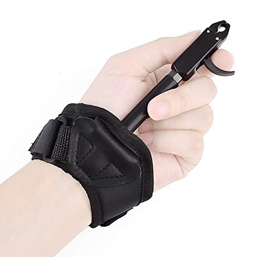 Compound Bow Release Aid Trigger Adult Archery Right Left Hand Adjustable Black Color Wrist Strap (Pack of 1