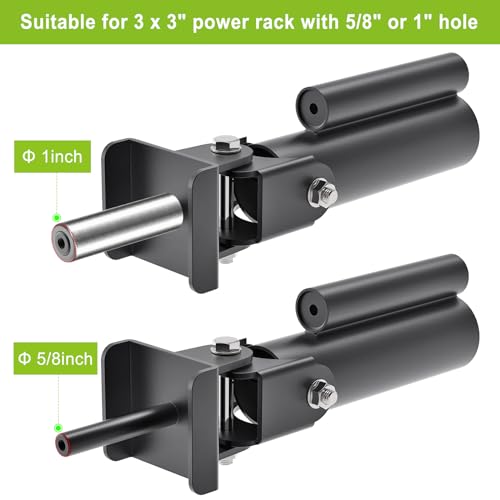 SELEWARE Power Rack Landmine Attachment for 1" Standard Bar and 2" Olympic Bars T Bar Row Landmine Attachment for 2" x 2" Power Cage with 5/8" or 1" Hole, 600 lbs Capacity