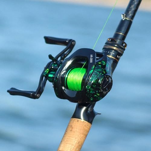 Lacusmall Baitcasting Fishing Reel, 7.4oz Ultralight Baitcaster with Magnet Braking System, Fishing Alarm System, 17.6 LB Max Drag(C: Left-6.3:1Blue)