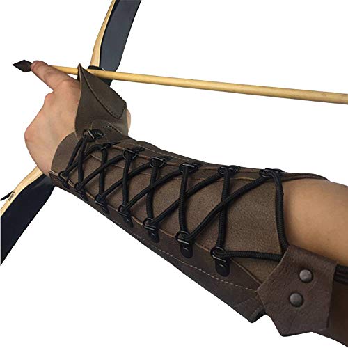 ArcheryMax Handmade Antique Leather Arm Guard Bow Hand shooting Glove,Left Hand