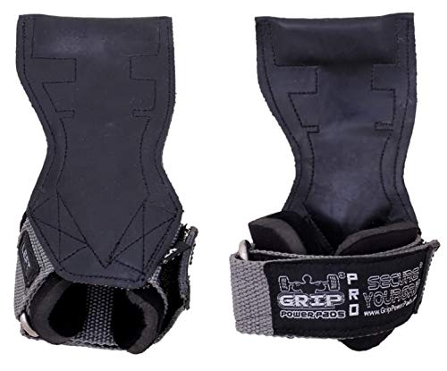 Lifting Grips PRO Weight Gloves Best Heavy Duty Straps Alternative to Power Hooks Deadlifts Adjustable Neoprene Padded Wrist Wrap (GrStRb, Large 7.50"-8.50" Wrist Size)