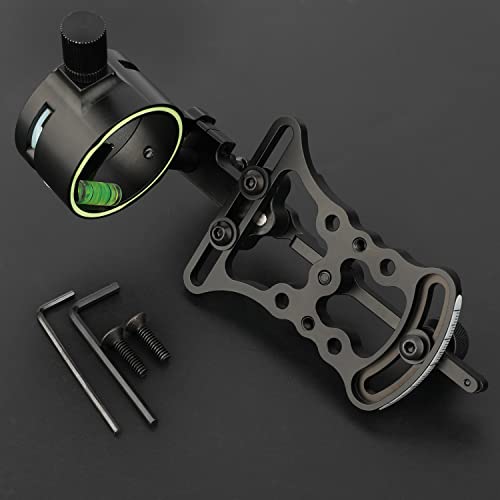 Single Pin Bow Sight Compound Bow Sights with 4X 6X 8X Magnifier Lens 1 Pin Bow Sight Archery Hunting Sighting Suitable for Right Handed Archers (4X Lens Bow Sight)