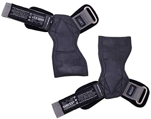 Lifting Grips PRO Weight Gloves Best Heavy Duty Straps Alternative to Power Hooks Deadlifts Adjustable Neoprene Padded Wrist Wrap (GrStRb, Large 7.50"-8.50" Wrist Size)