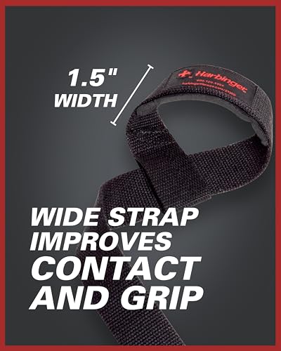 Harbinger Padded Cotton Lifting Straps with NeoTek Cushioned Wrist (Pair), Flag