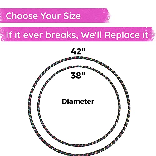 The Spinsterz Beginner Hoop: Weighted Fitness Hula-Hoop for Adults Weight Loss, Waist Exercise Ring for Cardio & Core, Adjustable Quality Detachable Hula Shaper for Beginners, Made in USA - Sky Blue