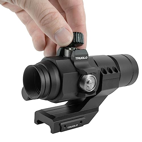 TRUGLO Ignite 30mm 2-MOA Hunting Durable Lightweight Waterproof Fogproof Shock Resistant Adjustable Aluminum Dot Sight | Rubber Lens Cover, Battery & Cantileverrail Mount Included | Green Dot