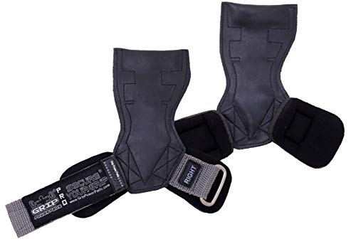 Lifting Grips PRO Weight Gloves Best Heavy Duty Straps Alternative to Power Hooks Deadlifts Adjustable Neoprene Padded Wrist Wrap (GrStRb, Large 7.50"-8.50" Wrist Size)