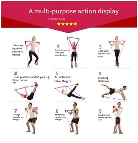 Stretched Fusion Pilates Bar, Pilates Stretched Fusion Bar, Stretchedfusion Multi-functional Pilates Bar, Pilates Stretched Fusion Bar, Multifunctional Pilates Bar Stretched Fusion for Home-Blue