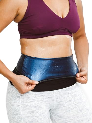 Sweat Shaper Waist Trimmer for Women, Waist Trainer Sauna Belt, Neoprene-Free Waist Cincher, Sauna Slimming Belt (Black, X-Small)