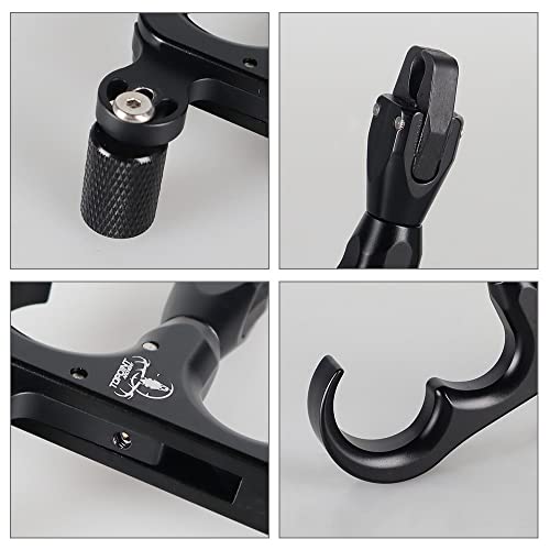 HNZMDY Archery Compound Bow Release Aids 360° Rotatable Thumb Release 3-Finger Aluminum Alloy Thumb Trigger Grip Compound Bow Accessory (Black)