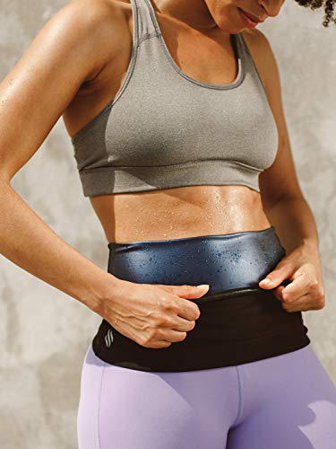 Sweat Shaper Waist Trimmer for Women, Waist Trainer Sauna Belt, Neoprene-Free Waist Cincher, Sauna Slimming Belt (Black, X-Small)