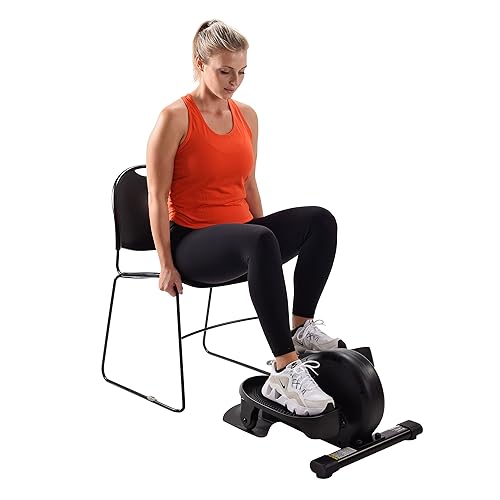 Stamina Inmotion E1000 Compact Elliptical Strider Foot Pedal Exerciser for Home Workout with 250 Pound Weight Capacity and Smart Workout App, Black