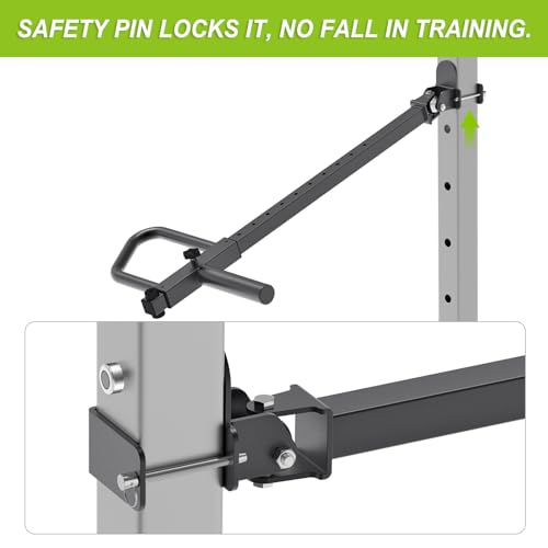 Kipika Adjustable Lever Arms for Power Rack - Jammer Arms Attachments for 3" x 3" Racks with 5/8" or 1" Holes - Compatible with 2-Inch Olympic Plates - Adjustable Height and Angle - 1 Pair