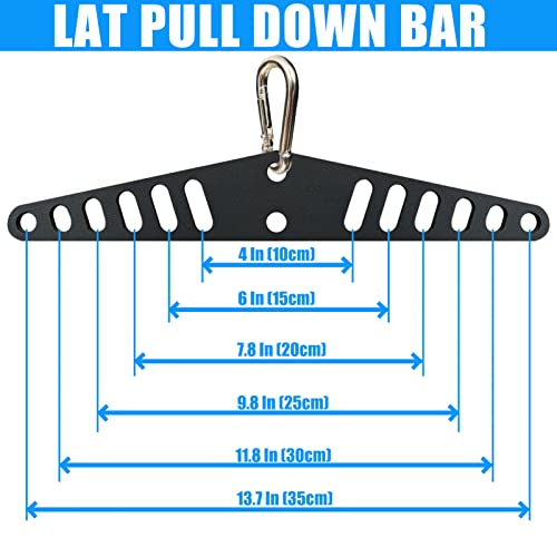 KORIKAHM Multi-Grip LAT Pull Down Bar for Home Gym Fitness, Spreader Plate LAT Pulldown Attachments for Pulley System Cable Machine, Double to Single Cable Attachment Exercise Handle (Mini BAR)