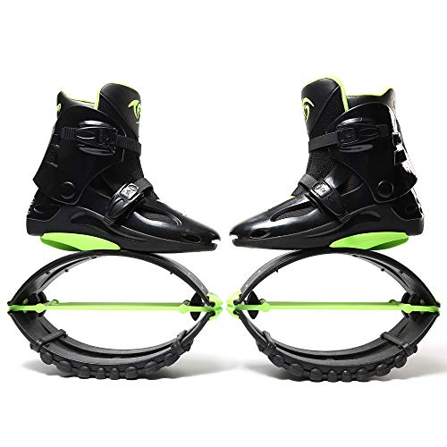 Kangaroo Jump Shoes Gen 2 Series | Bounce Shoes | Exercise & Fitness Boots | Workout Jumps | Women & Men | Adults 120LBS - 300LBS (Green Black, Men's 6-8 145-200LBS)