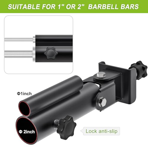 SELEWARE Power Rack Landmine Attachment for 1" Standard Bar and 2" Olympic Bars T Bar Row Landmine Attachment for 2" x 2" Power Cage with 5/8" or 1" Hole, 600 lbs Capacity