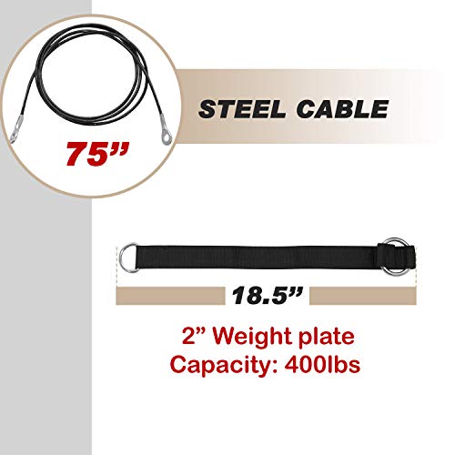 Yes4All Weight Plate Loading Pin 1 inch and 2 inch, Fitness LAT Cable Pulley System Gym, Heavy Duty Gym Equipment for Home with Tricep Rope Cable Attachment