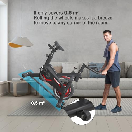 GOFLYSHINE Exercise Bikes Stationary,Exercise Bike for Home Indoor Cycling Bike for Home Cardio Gym,Workout Bike with pad Mount & LCD Monitor,Silent Belt Drive